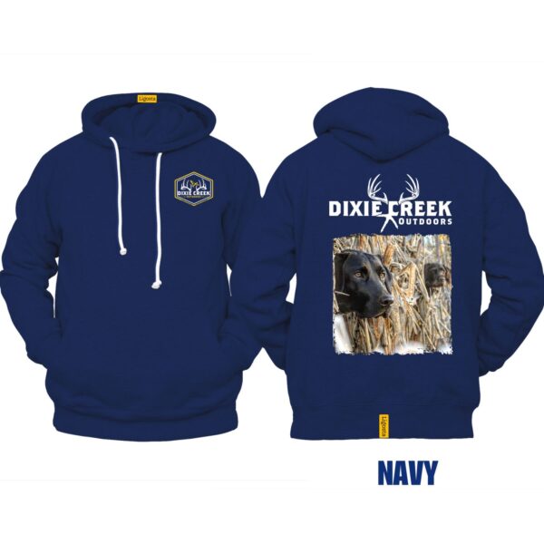 Ligosta Dixie Creek, Wildlife Collection Hoodie, Unisex Hoodie Featuring Black Lab Hunting Dog Design, Perfect For Outdoor Enthusiasts 017 - Image 2