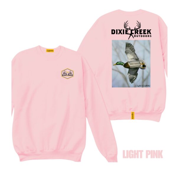 Ligosta Dixie Creek, Outdoor Wildlife Collection Sweatshirt, Unisex Sweatshirt Featuring Flying Mallard Duck Design, Birdwatching Fans 009 - Image 4