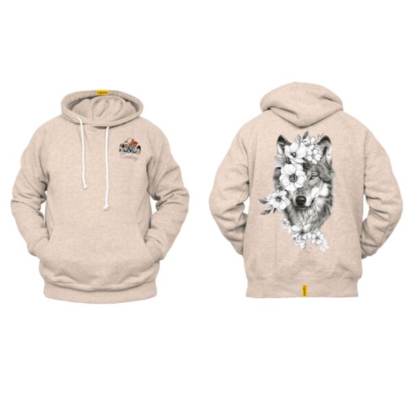 Ligosta Cowboy, Wild Harmony Collection Hoodie, Unisex Hoodie Featuring Wolf and Floral Design, Perfect For Nature Lovers and Free Spirits - Image 5