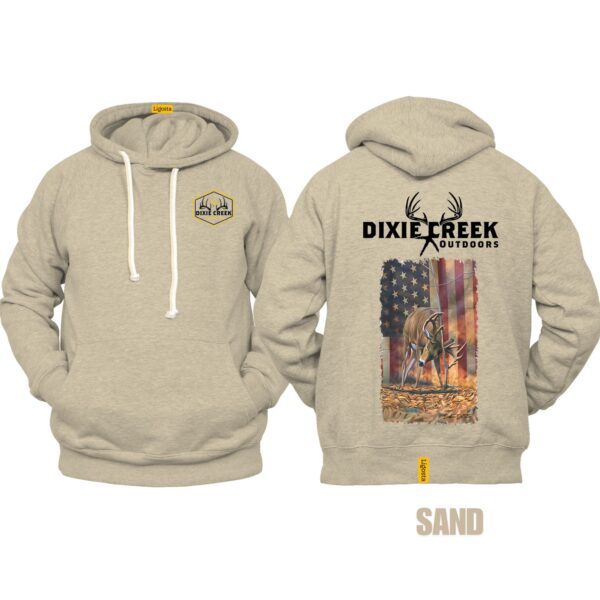 Ligosta Dixie Creek, Wildlife Collection Hoodie, Unisex Hoodie Featuring Deer With American Flag, Perfect For Patriotic Hunters 027 - Image 6