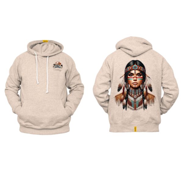 Ligosta Cowboy, Heritage Collection Hoodie, Unisex Hoodie Featuring Tribal Woman Portrait, Perfect For Bold And Artistic Souls 088 - Image 5