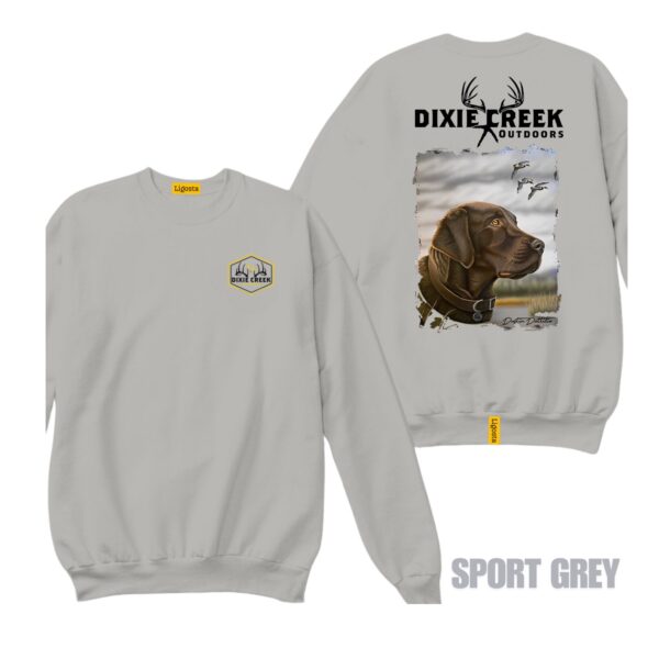 Ligosta Dixie Creek, Wildlife Collection Sweatshirt, Unisex Sweatshirt Featuring Chocolate Lab Design, Perfect For Waterfowl Hunters 028 - Image 5