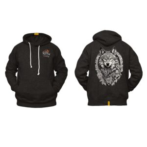 Ligosta Cowboy, Wild Spirit Collection Hoodie, Unisex Hoodie Featuring Wolf and Floral Frame, Perfect For Free Spirits And Nature Lovers 87