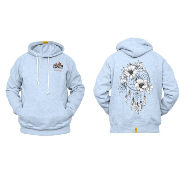 Ligosta Cowboy, Monochrome Bloom Collection Hoodie, Unisex Hoodie With Elegant Floral Dreamcatcher Design, Perfect For Boho Lovers 018 - Image 6