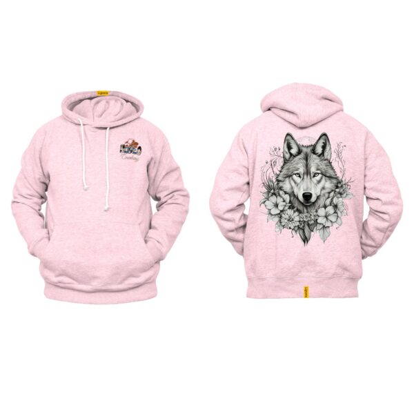Ligosta Cowboy, Alpha Bloom Collection Hoodie, Unisex Hoodie Featuring Wolf and Floral Design, Perfect For Nature and Wild Spirit Lovers 70 - Image 4