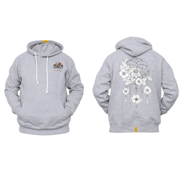 Ligosta Cowboy, Floral Spirit Collection Hoodie, Unisex Hoodie With Monochrome Dreamcatcher And Flower Design, Perfect For Boho Lovers 020 - Image 2