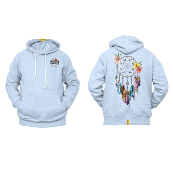 Ligosta Cowboy, Floral Dreamcatcher Collection Hoodie, Unisex Hoodie Featuring Dreamcatcher with Colorful Feathers & Flowers 103 - Image 6