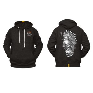Ligosta Cowboy, Tribal Spirit Collection Hoodie, Unisex Hoodie Featuring Wolf and Tribal Woman Art, Free Spirits And Nature Lovers 085