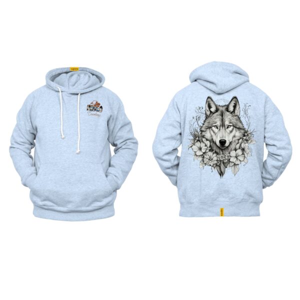 Ligosta Cowboy, Alpha Bloom Collection Hoodie, Unisex Hoodie Featuring Wolf and Floral Design, Perfect For Nature and Wild Spirit Lovers 70 - Image 6