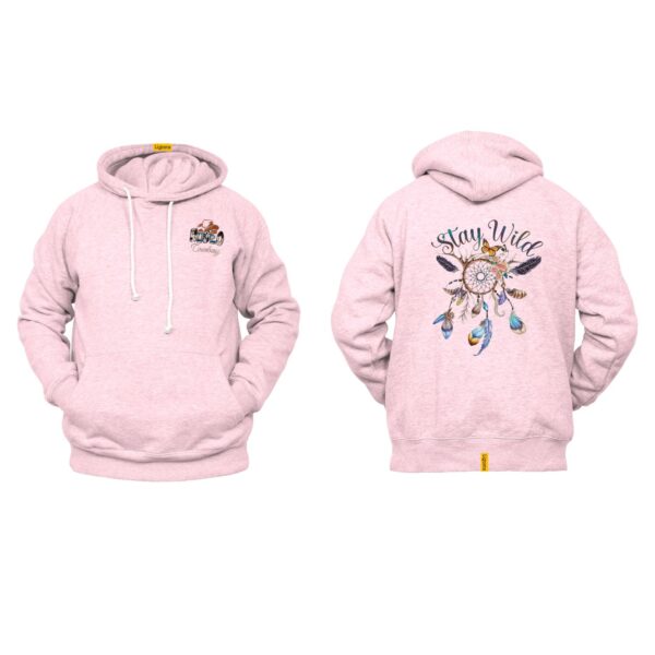 Ligosta Cowboy, Stay Wild Collection Hoodie, Unisex Hoodie Featuring Dreamcatcher with "Stay Wild" Motif, Perfect For Free Spirits 099 - Image 4