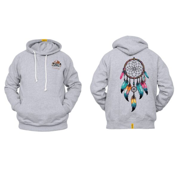Ligosta Cowboy, Dreamcatcher Vibes Collection Hoodie, Unisex Hoodie Featuring Vibrant Dreamcatcher with Multicolor Feathers 101 - Image 2