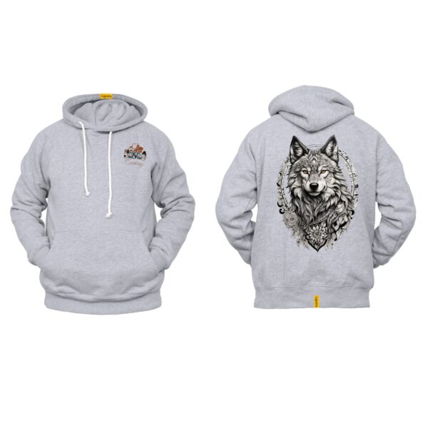 Ligosta Cowboy, Wild Spirit Collection Hoodie, Unisex Hoodie Featuring Wolf and Floral Frame, Perfect For Free Spirits And Nature Lovers 87 - Image 2
