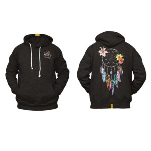 Ligosta Cowboy, Floral Dreamcatcher Collection Hoodie, Unisex Hoodie Featuring Dreamcatcher with Colorful Feathers & Flowers 103
