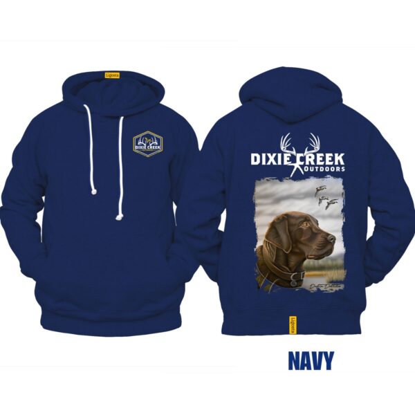 Ligosta Dixie Creek, Wildlife Collection Hoodie, Unisex Hoodie Featuring Chocolate Lab Design, Perfect For Waterfowl Hunters 028 - Image 2