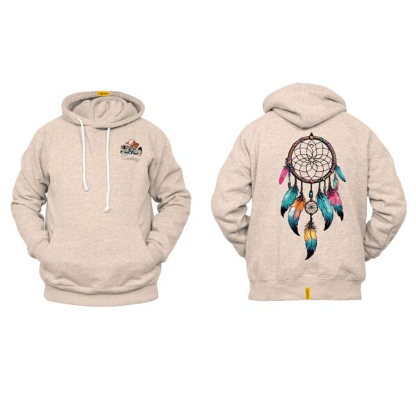 Ligosta Cowboy, Dreamcatcher Vibes Collection Hoodie, Unisex Hoodie Featuring Vibrant Dreamcatcher with Multicolor Feathers 101 - Image 5
