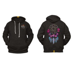 Ligosta Cowboy, Rose Dreamcatcher Collection Hoodie, Unisex Hoodie With Floral Dreamcatcher Design, Perfect For Boho Lovers 017