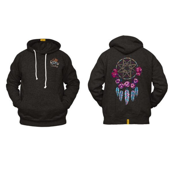 Ligosta Cowboy, Rose Dreamcatcher Collection Hoodie, Unisex Hoodie With Floral Dreamcatcher Design, Perfect For Boho Lovers 017