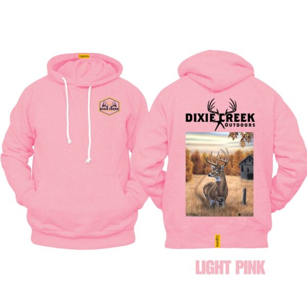 Ligosta Dixie Creek, Outdoor Wildlife Collection Hoodie, Unisex Hoodie Featuring Deer Farmhouse Scene Design, Rural Lifestyle Fans 003 - Image 4