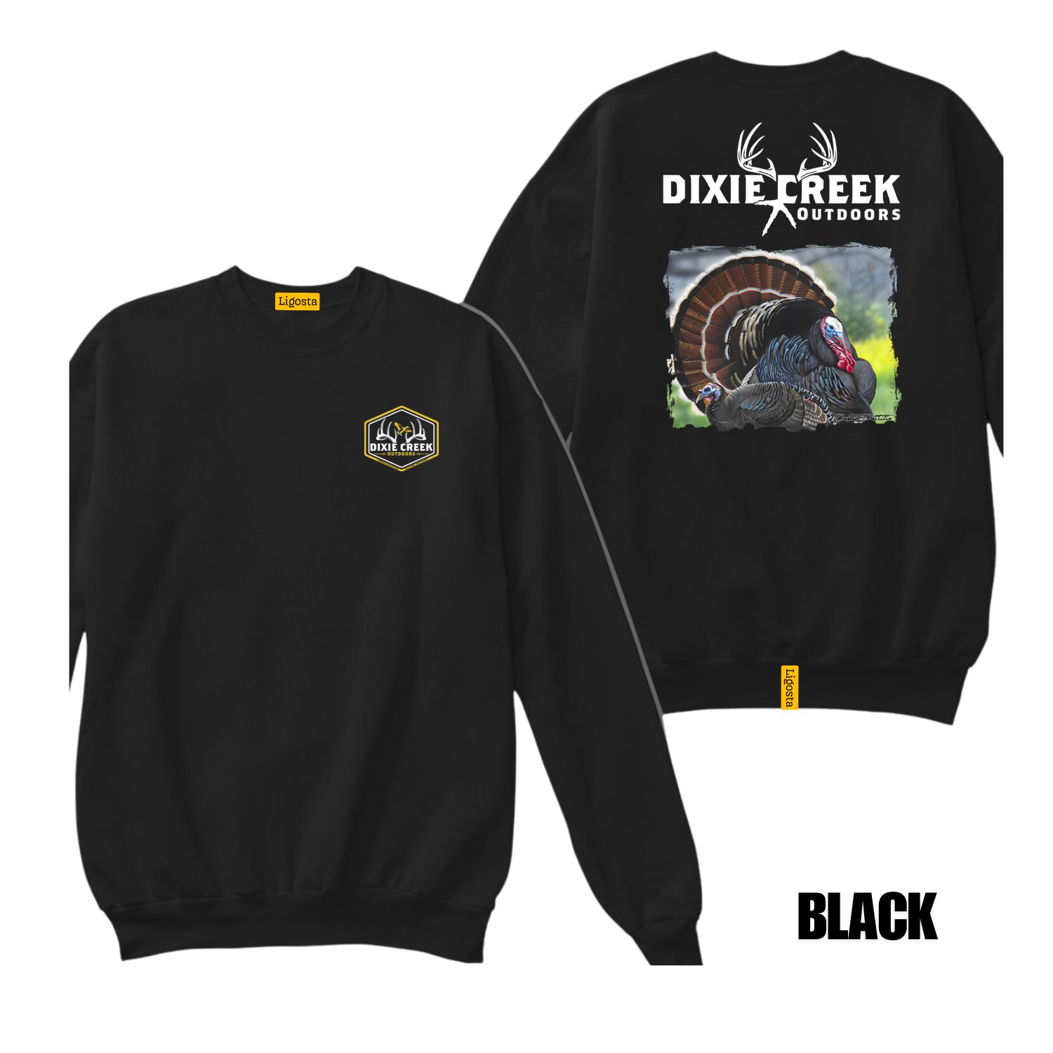 Ligosta Dixie Creek, Wildlife Collection Sweatshirt, Unisex Sweatshirt Featuring Turkey Design, Perfect For Hunters 012