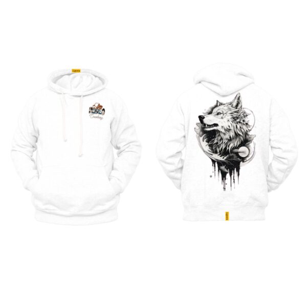 Ligosta Cowboy, Alpha Moon Collection Hoodie, Unisex Hoodie Featuring Bold Wolf and Moon Design, Wild Spirit and Nature Lovers 071 - Image 3