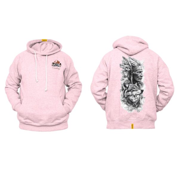 Ligosta Cowboy, Heritage Collection Hoodie, Unisex Hoodie Featuring Chief With Loyal Wolf Design, Perfect For History Lovers 092 - Image 4
