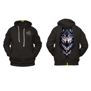 Ligosta Cowboy, Western Spirit Collection Hoodie, Unisex Hoodie Featuring Intense Wolf Design, Perfect for a Bold and Wild Western Look 051