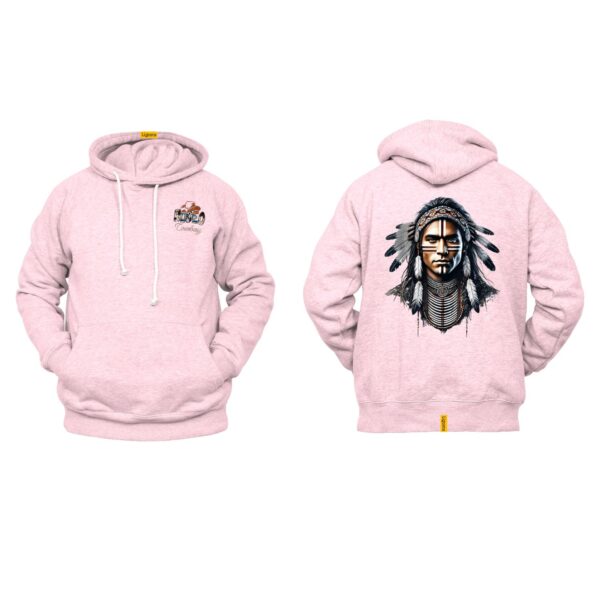 Ligosta Cowboy, Tribal Art Collection Hoodie, Unisex Hoodie Featuring Bold Native Warrior Design, Perfect For Urban Fashion Enthusiasts 062 - Image 4