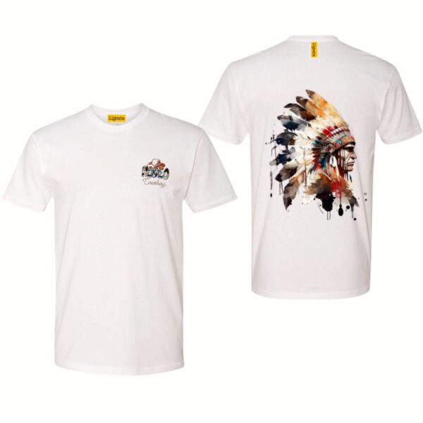 Ligosta Cowboy, Western Spirit Collection T-Shirt, Unisex T-Shirt Featuring Native Chief Watercolor Design, Embrace Tradition and Strength - Image 4
