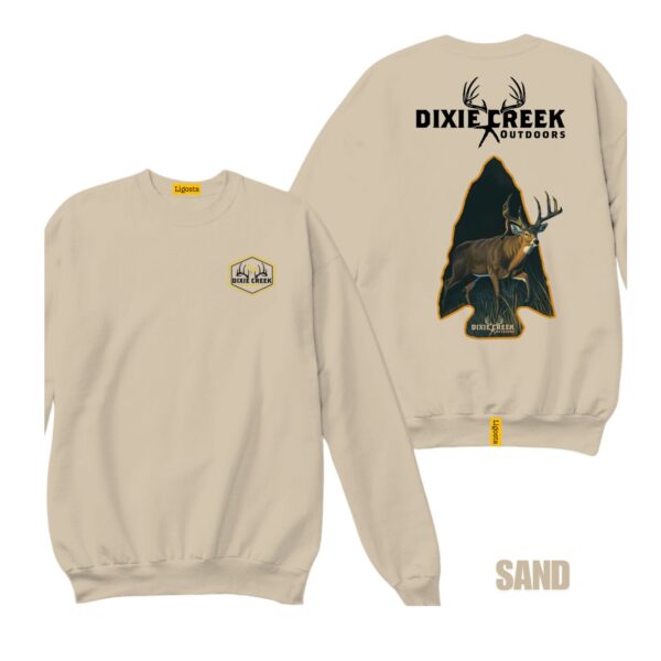 Ligosta Dixie Creek, Outdoor Wildlife Collection Sweatshirt, Unisex Sweatshirt Featuring Deer Arrowhead Design, Hunting Enthusiasts 002 - Image 6