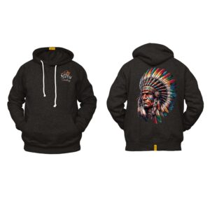 Ligosta Cowboy, Tribal Art Collection Hoodie, Unisex Hoodie Featuring Colorful Tribal Chief Headdress Design, Perfect For Vintage Lovers 61