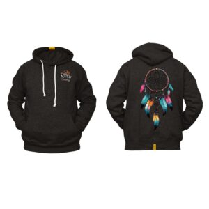Ligosta Cowboy, Dreamcatcher Vibes Collection Hoodie, Unisex Hoodie Featuring Vibrant Dreamcatcher with Multicolor Feathers 101