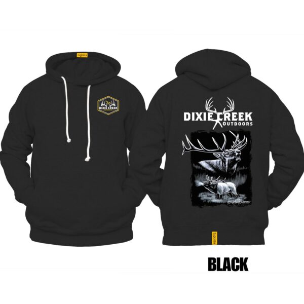 Ligosta Dixie Creek, Wildlife Collection Hoodie, Unisex Hoodie Featuring Elk Design, Perfect For Outdoor Enthusiasts 013