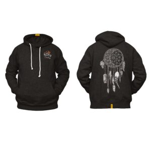 Ligosta Cowboy, Mystic Skull Collection Hoodie, Unisex Hoodie With Skull And Dreamcatcher Design, Perfect For Boho Lovers 027