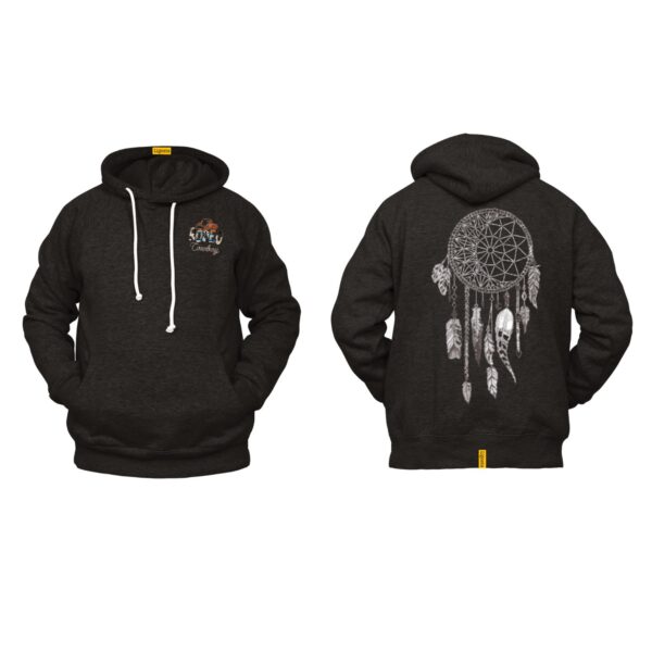 Ligosta Cowboy, Mystic Skull Collection Hoodie, Unisex Hoodie With Skull And Dreamcatcher Design, Perfect For Boho Lovers 027