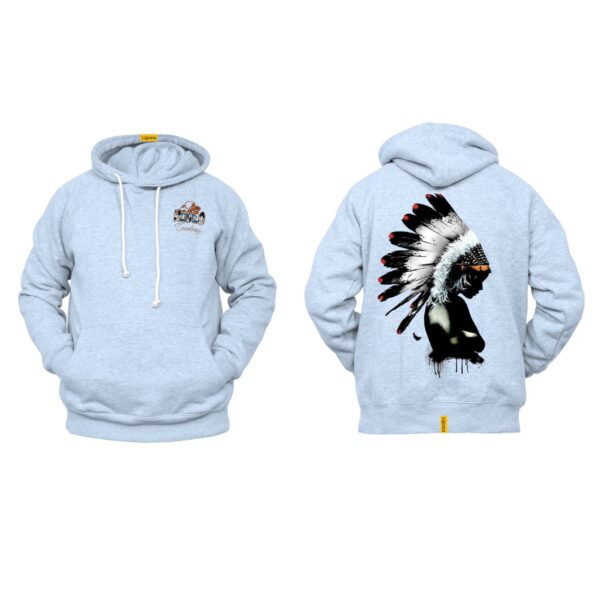 Ligosta Cowboy, Tribal Spirit Collection Hoodie, Unisex Hoodie Featuring Native American Headdress Art, Perfect For Boho Style Lovers 097 - Image 6