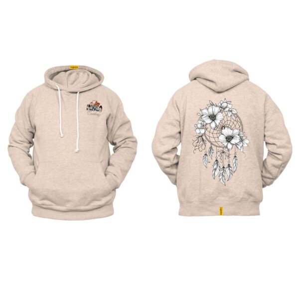 Ligosta Cowboy, Monochrome Bloom Collection Hoodie, Unisex Hoodie With Elegant Floral Dreamcatcher Design, Perfect For Boho Lovers 018 - Image 5
