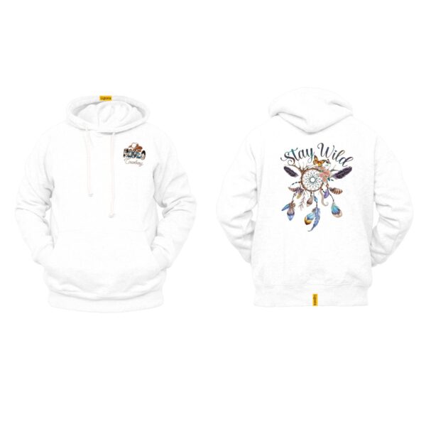 Ligosta Cowboy, Stay Wild Collection Hoodie, Unisex Hoodie Featuring Dreamcatcher with "Stay Wild" Motif, Perfect For Free Spirits 099 - Image 3