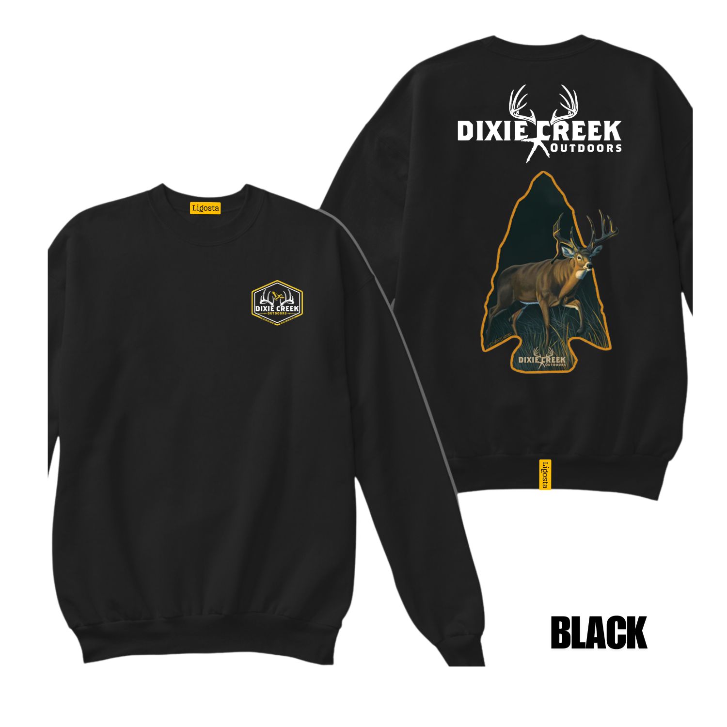 Ligosta Dixie Creek, Outdoor Wildlife Collection Sweatshirt, Unisex Sweatshirt Featuring Deer Arrowhead Design, Hunting Enthusiasts 002