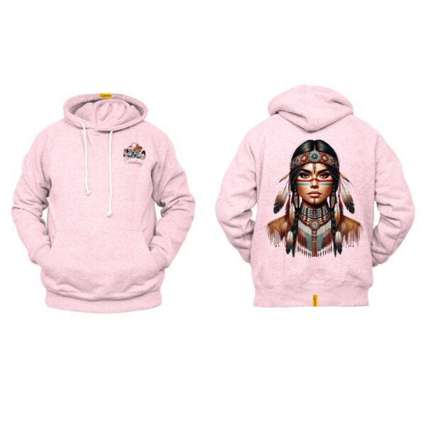 Ligosta Cowboy, Heritage Collection Hoodie, Unisex Hoodie Featuring Tribal Woman Portrait, Perfect For Bold And Artistic Souls 088 - Image 4
