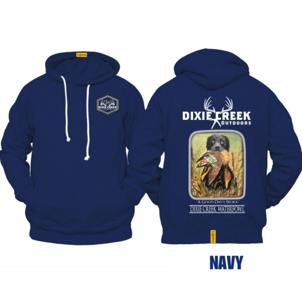 Ligosta Dixie Creek, Wildlife Collection Hoodie, Unisex Hoodie Featuring Black Lab With Duck, Perfect For Hunting Enthusiasts 023 - Image 2