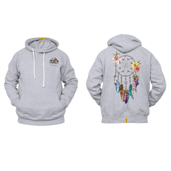 Ligosta Cowboy, Floral Dreamcatcher Collection Hoodie, Unisex Hoodie Featuring Dreamcatcher with Colorful Feathers & Flowers 103 - Image 2