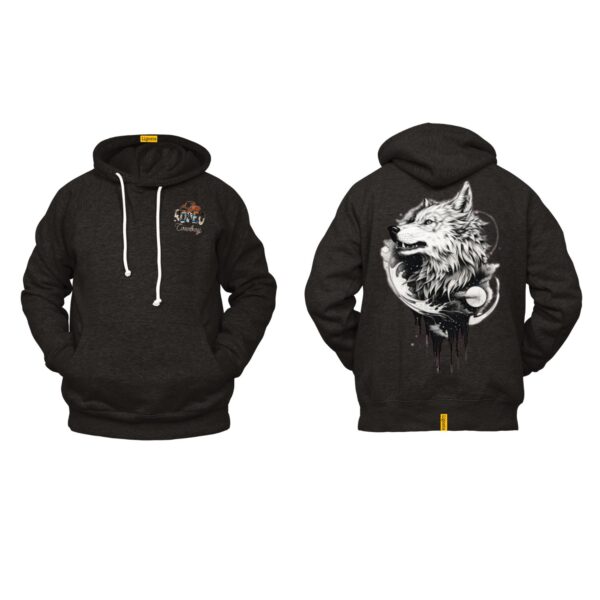 Ligosta Cowboy, Alpha Moon Collection Hoodie, Unisex Hoodie Featuring Bold Wolf and Moon Design, Wild Spirit and Nature Lovers 071
