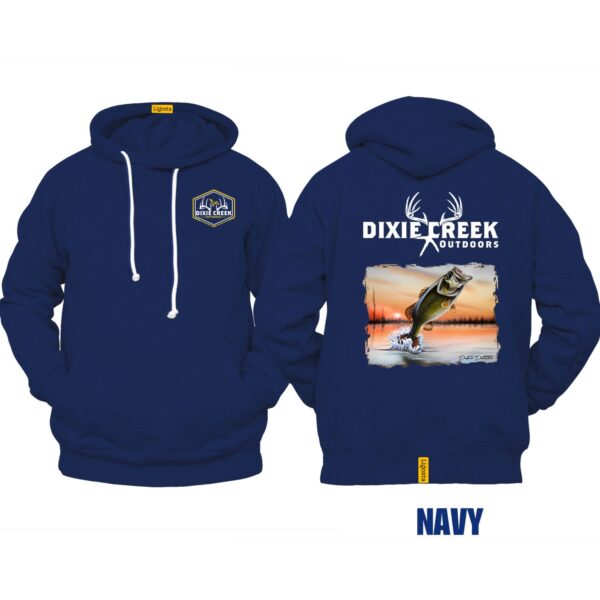 Ligosta Dixie Creek, Wildlife Collection Hoodie, Unisex Hoodie Featuring Bass Fishing Design, Perfect For Anglers 014 - Image 2