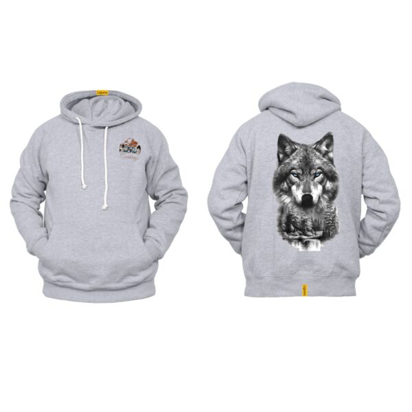 Ligosta Cowboy, Heritage Collection Hoodie, Unisex Hoodie Featuring Wolf's Face With A Forest And A Full Moon 2 Design 095 - Image 2
