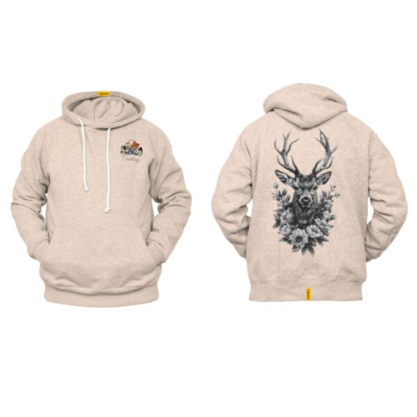 Ligosta Cowboy, Woodland Majesty Collection Hoodie, Unisex Hoodie Featuring Regal Deer and Floral Design 072 - Image 5