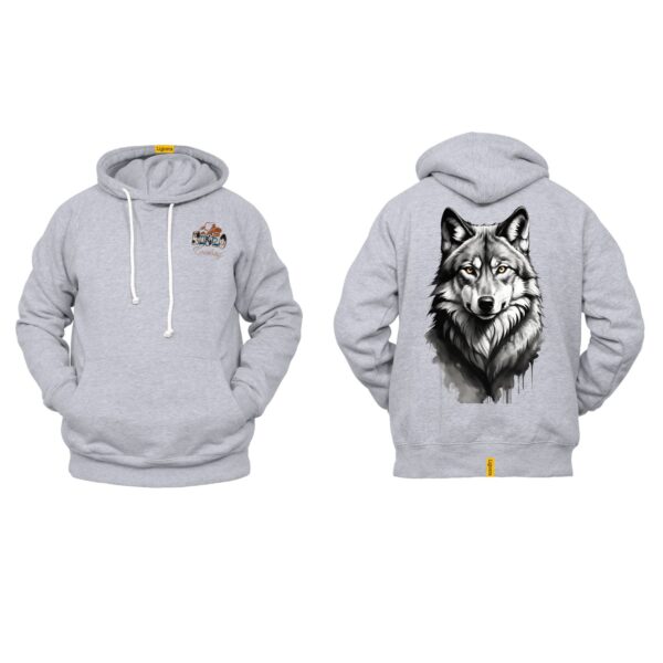 Ligosta Cowboy, Midnight Wolf Collection Hoodie, Unisex Hoodie Featuring Intense Wolf Portrait, Wildlife Enthusiasts And Bold Style 082 - Image 2