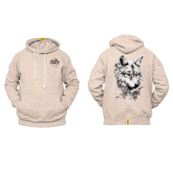 Ligosta Cowboy, Wild Spirit Collection Hoodie, Unisex Hoodie Featuring Majestic Wolf Portrait with Foliage, Perfect For Wilderness Lovers - Image 5