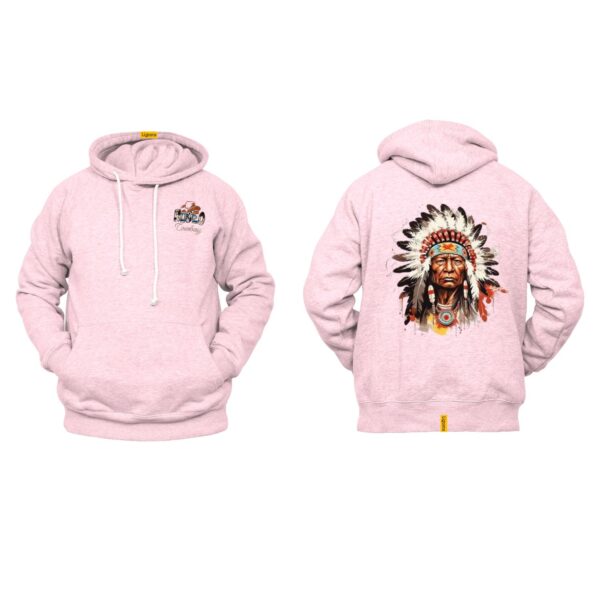 Ligosta Cowboy, Tribal Heritage Collection Hoodie, Unisex Hoodie Featuring Vivid Native Chief Portrait, Perfect For Bold Fashion Statements - Image 4
