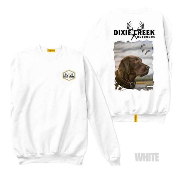 Ligosta Dixie Creek, Wildlife Collection Sweatshirt, Unisex Sweatshirt Featuring Chocolate Lab Design, Perfect For Waterfowl Hunters 028 - Image 3