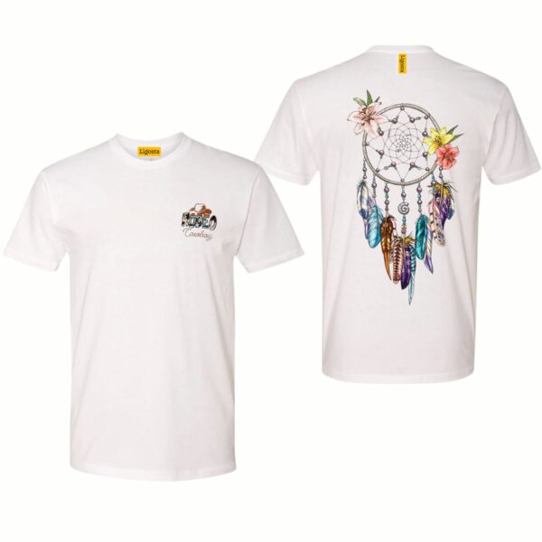Ligosta Cowboy, Floral Dreamcatcher Collection T-Shirt, Unisex T-Shirt Featuring Dreamcatcher with Colorful Feathers & Flowers 103 - Image 4